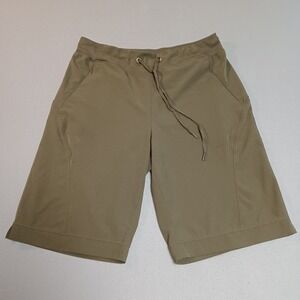 BCG Men Olive Green Athletic Shorts Size Medium Zipper Pockets Drawstring 161214